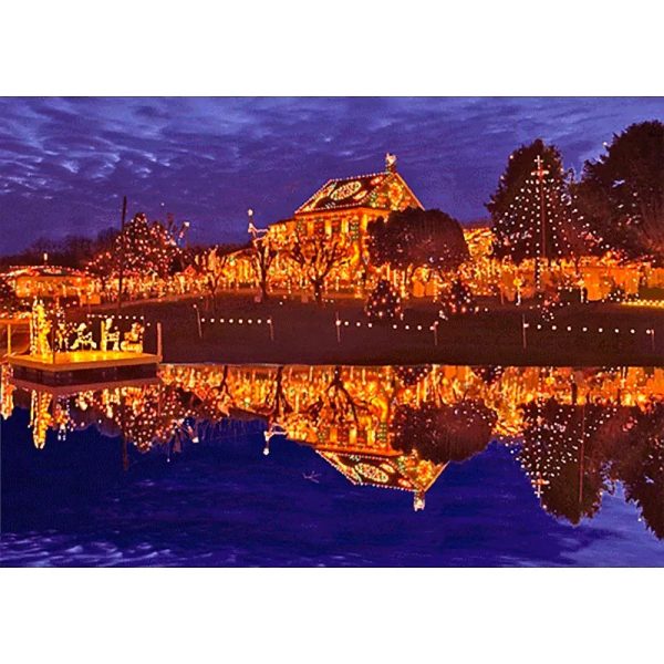 Christmas Village - 3D Action Lenticular Postcard Greeting Card - NEW For Discount