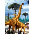 Brachiosaurus with juvenile - Dinosaur - 3D Lenticular Postcard Greeting Card - NEW Cheap