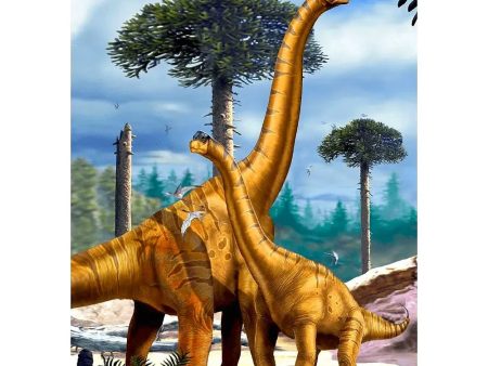 Brachiosaurus with juvenile - Dinosaur - 3D Lenticular Postcard Greeting Card - NEW Cheap