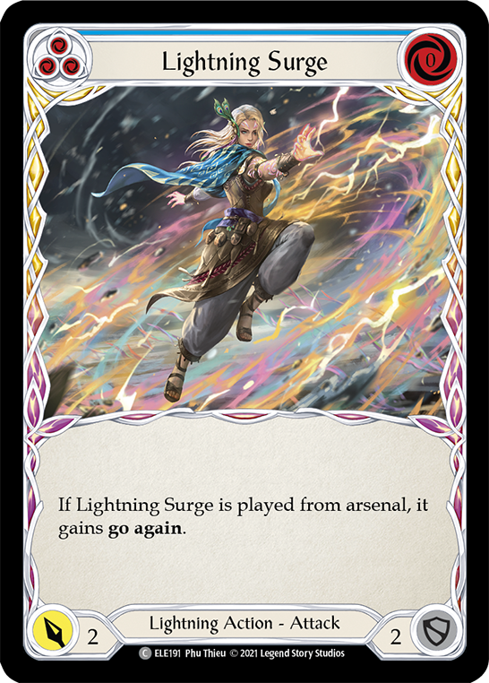 Lightning Surge (Blue) [ELE191] (Tales of Aria)  1st Edition Rainbow Foil For Sale