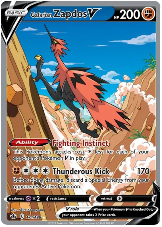 Galarian Zapdos V (174 198) [Sword & Shield: Chilling Reign] For Discount