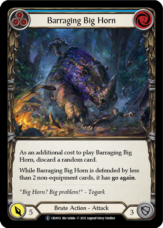 Barraging Big Horn (Blue) [U-CRU012] (Crucible of War Unlimited)  Unlimited Normal For Cheap