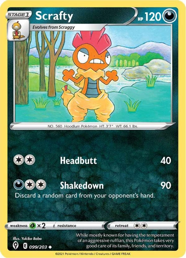 Scrafty (099 203) [Sword & Shield: Evolving Skies] For Sale