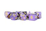 Purple with gold numbers Metal Polyhedral 7-Die Set Online now