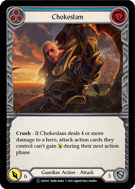 Chokeslam (Blue) [U-CRU037-RF] (Crucible of War Unlimited)  Unlimited Rainbow Foil For Cheap