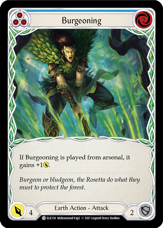 Burgeoning (Blue) [ELE136] (Tales of Aria)  1st Edition Rainbow Foil Hot on Sale