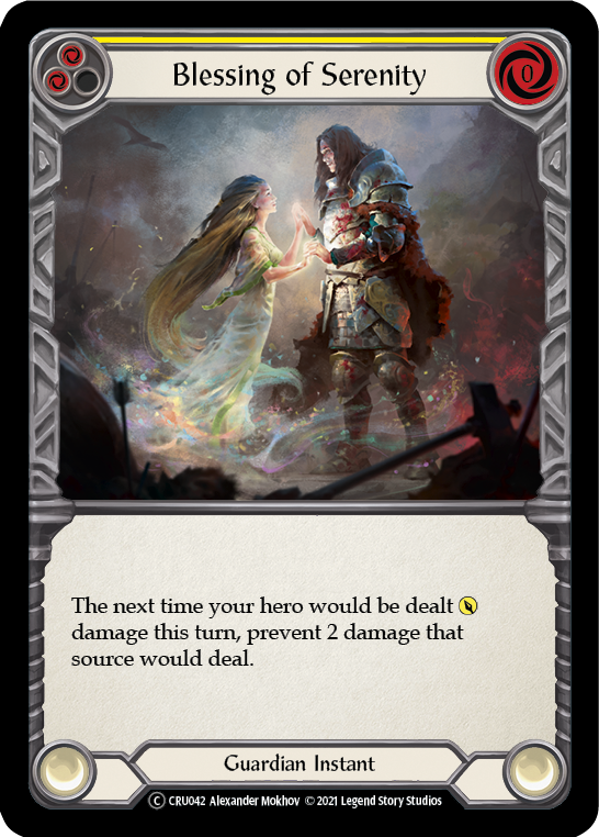 Blessing of Serenity (Yellow) [U-CRU042] (Crucible of War Unlimited)  Unlimited Normal Online now