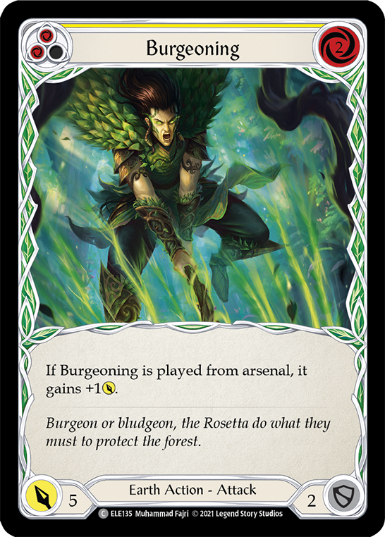 Burgeoning (Yellow) [ELE135] (Tales of Aria)  1st Edition Rainbow Foil Discount