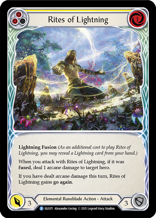 Rites of Lightning (Yellow) [ELE071] (Tales of Aria)  1st Edition Rainbow Foil Discount