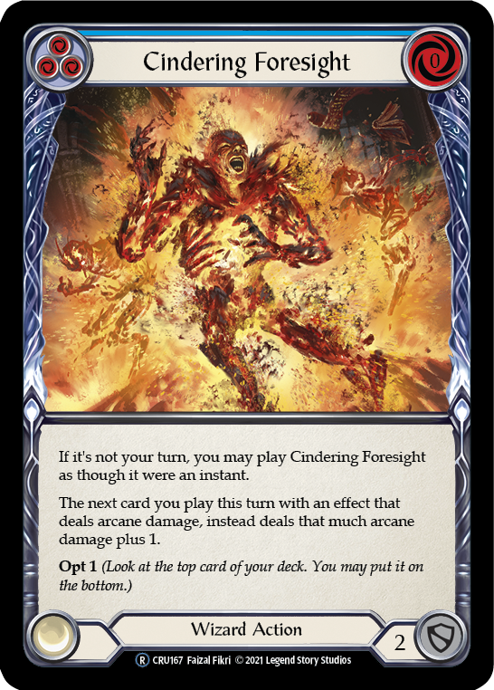 Cindering Foresight (Blue) [U-CRU167-RF] (Crucible of War Unlimited)  Unlimited Rainbow Foil Online Hot Sale